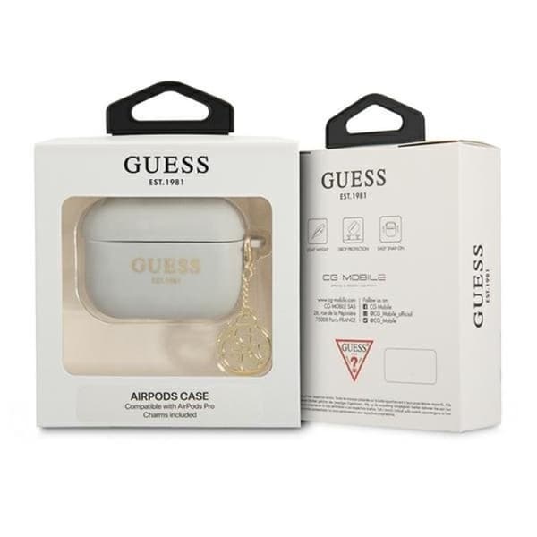 Guess AirPods Pro Skal Silicone Charm 4G Collection - Harmaa Grå