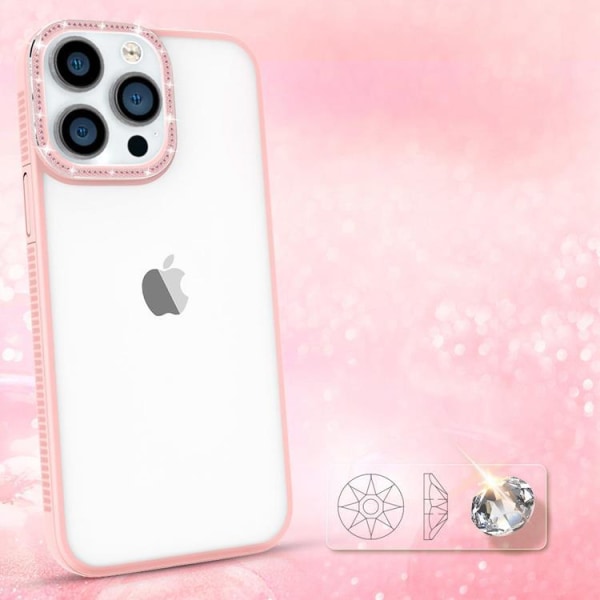Kingxbar iPhone 13 Pro Max -kotelo kimaltelee kiteillä - vaaleanpunainen