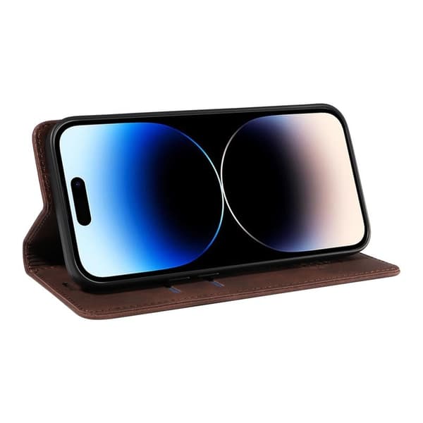 BETOPNICE 003 iPhone 14 Pro Max Plånboksfodral Konstläder - Brun