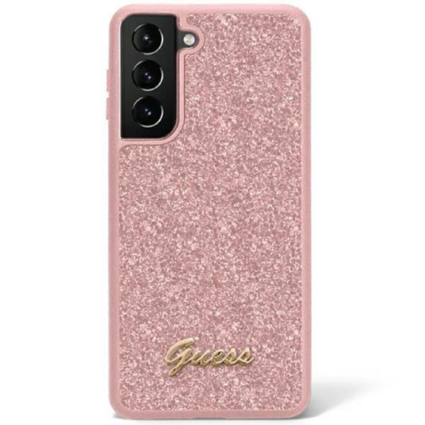 Guess Galaxy S23 Ultra Case Glitter Script - vaaleanpunainen