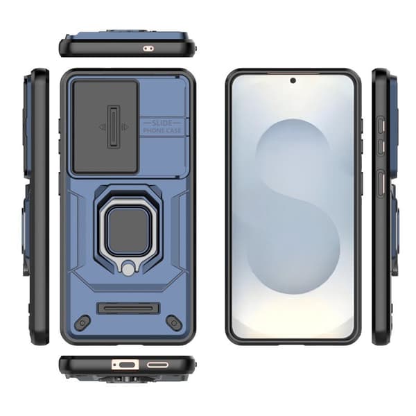 WANLONFENG Mobilskal för Samsung Galaxy S26 Plus PC + TPU Kickstand - Blå
