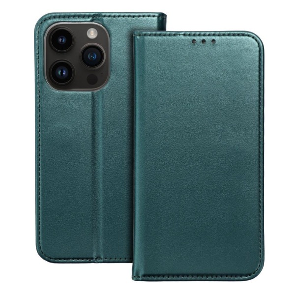 iPhone 14 Pro Max Wallet Cover Smart Magneto - Mørkegrøn