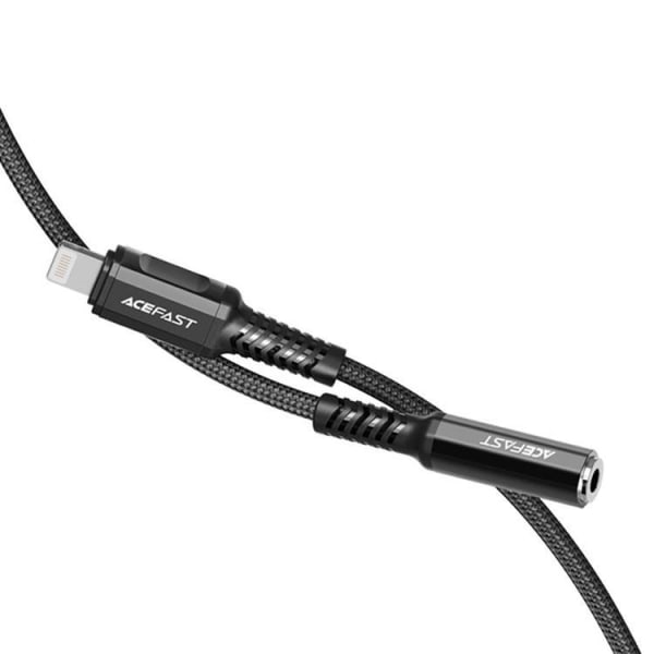 Acefast MFI Lightning -äänikaapeli 3,5 mm Miniliitin 18 cm - musta