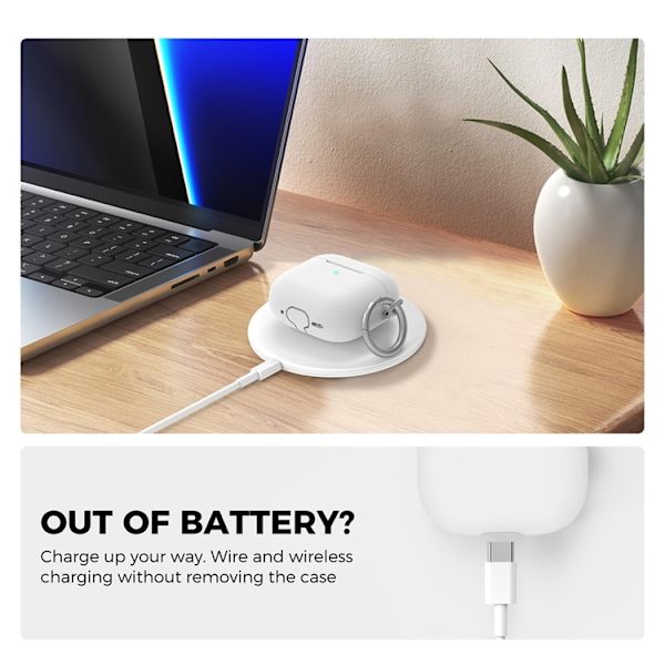AHASTYLE AirPods 4 Mobilskal Silikon PT196 - Vit Vit