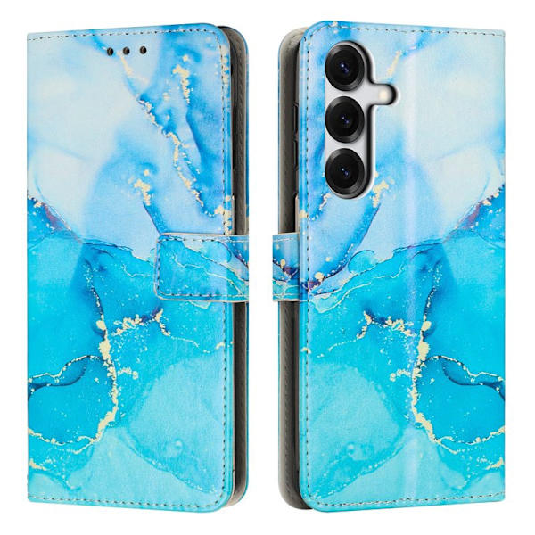 Plånboksfodral för Samsung Galaxy S26 Plus Ställfunktion Konstläder - Blå/Grön