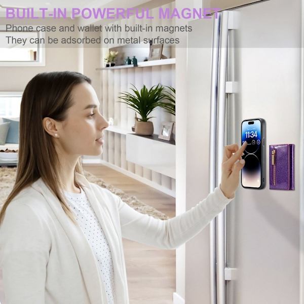 DG.MING M3 Series Konstläder Plånboksfodral för iPhone 13 Pro Max - Lila