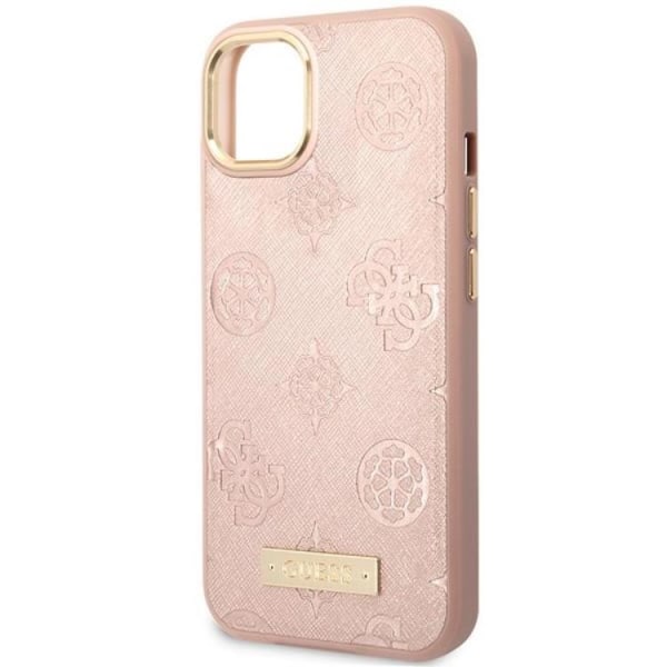 Guess iPhone 14 Mobilskal Magsafe Peony Logo Plate - Pinkki