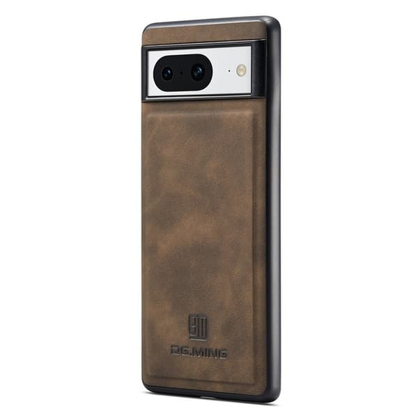 DG.MING Mobilskal till Google Pixel 8 PU Läder Coated PC+TPU - Brun