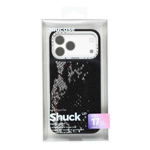 JAUCASE Mobilskal till iPhone 17 Pro Magsafe Snake Texture Svart