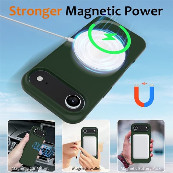 Mobilskal till iPhone Air MagSafe Silikon Anti-Drop - Mörkgrön Grön