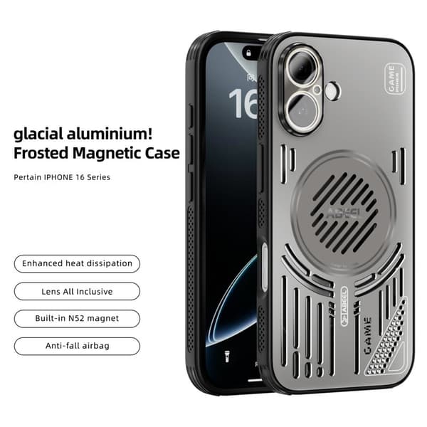 ABEEL Mobilskal till iPhone 16 Aluminium + PC + TPU - Grå