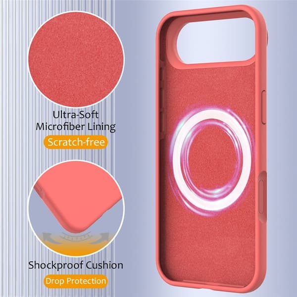 Mobilskal till iPhone Air MagSafe Silikon Anti-Drop - Knallrosa Rosa