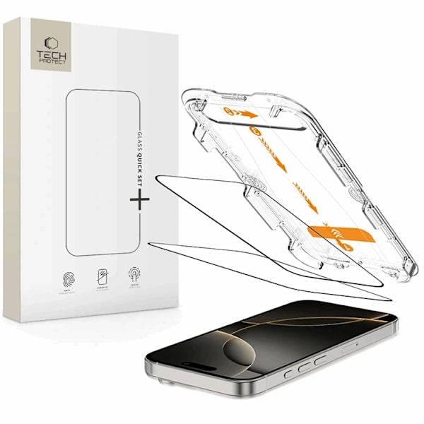[2-Pack] Tech-Protect iPhone 16 Pro Härdat Glas Skärmskydd Quick