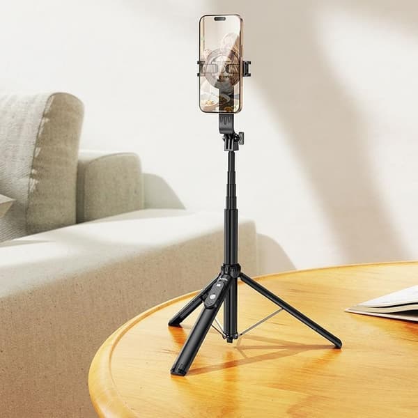 Hoco Magnetisk Selfie Stick Bluetooth Tripod med Fjärrkontroll K25 - Svart