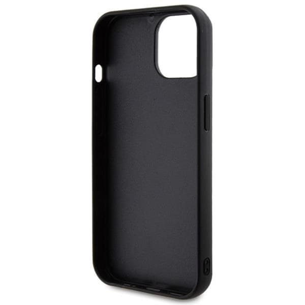 Guess iPhone 15 Mobilskal Quilted Metal Logo - Sort Black
