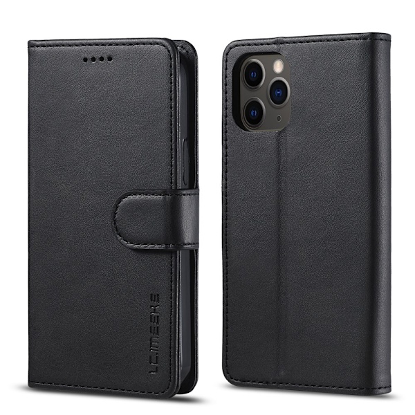 LC.IMEEKE Läder Plånboksfodral iPhone 12 Pro Max - Svart Svart