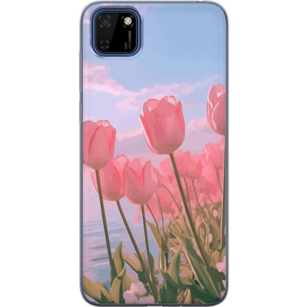 Mobilskal till Huawei Y5p med Rosa Tulpaner