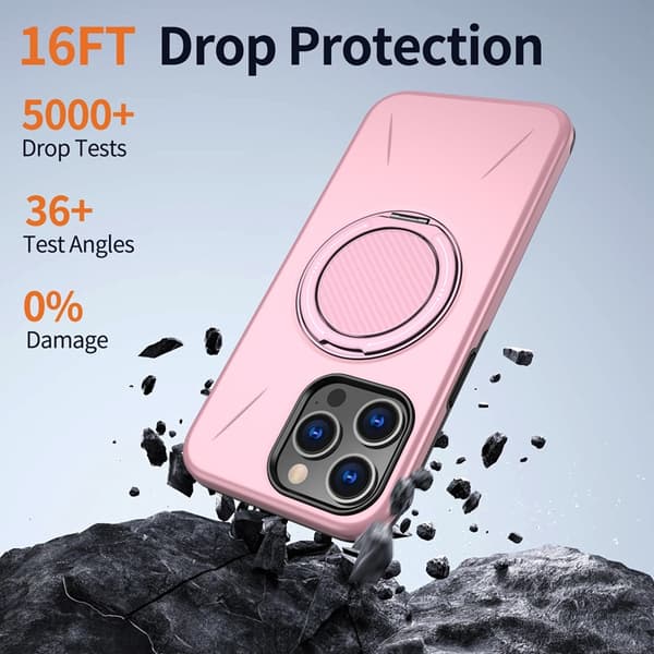 Mobilskal till iPhone 13 Pro Max MagSafe Rotating Kickstand TPU + PC Rosa