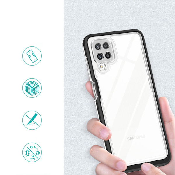Galaxy A22 4G Skal Clear 3in1 - Sort Black