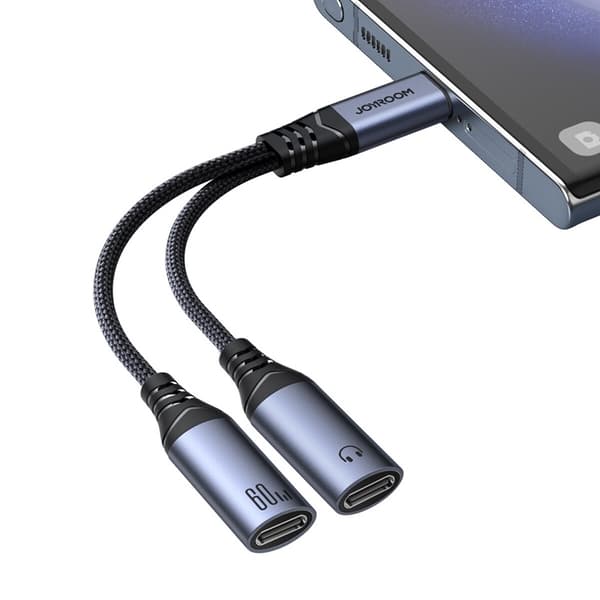 Joyroom USB-C Till 2x USB-C DAC Adapter - Svart Svart