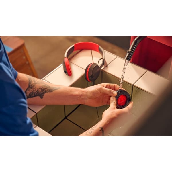 PHILIPS Over-Ear Hovedtelefoner Sport Solcelle IP55 - Sort/Rød Svart
