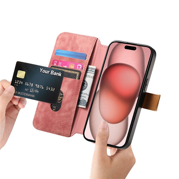 Plånboksfodral För iPhone 17 Armband Kickstand - Rosa Rosa