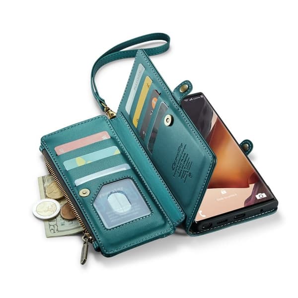 CASEME Plånboksfodral Konstläder för Samsung Galaxy Note20 Ultra - Grön