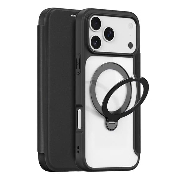 Dux Ducis iPhone 17 Pro Max Plånboksfodral MagSafe Skin X Pro Svart