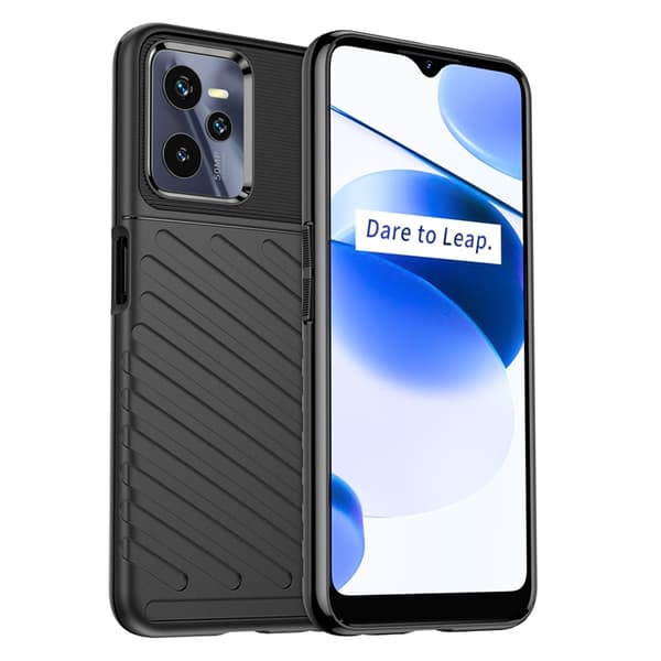 Realme C35 Skal Thunder Silicone Armor - Svart Svart