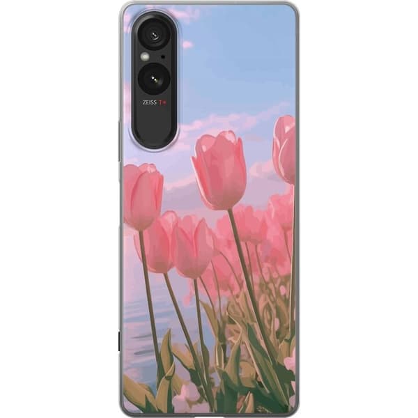 Mobilskal till Sony Xperia 5 V med Rosa Tulpaner