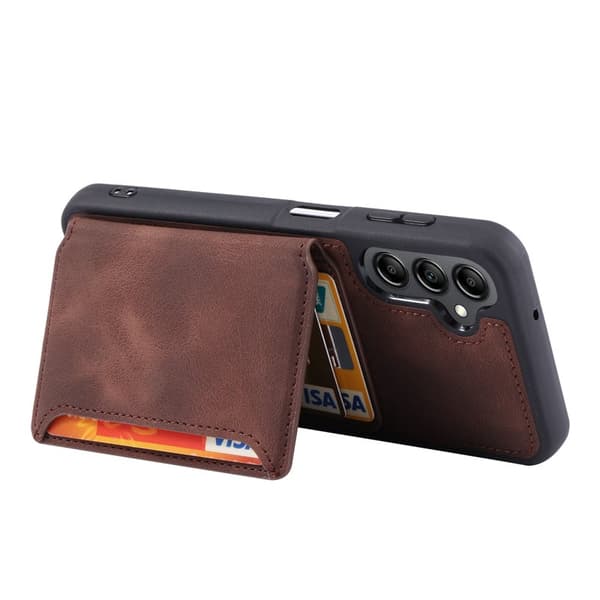 Plånboksfodral för Samsung Galaxy S26 Plus TPU + Äkta läder - Kaffe