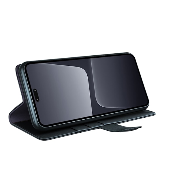 Xiaomi 13 Lite Plånboksfodral Äkta Läder - Svart