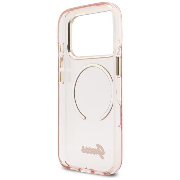 Guess Mobilskal Til iPhone 17 Pro Max MagSafe IML Gradient Script Metal - Rosa Rosa