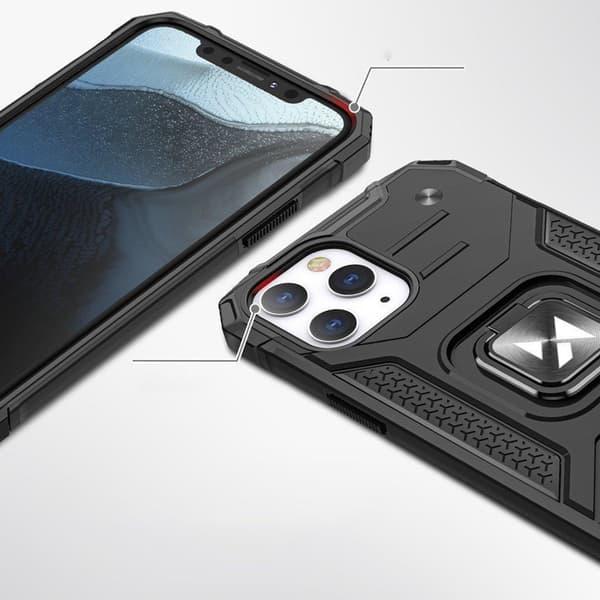 Wozinsky iPhone 14 Pro Max -puhelinkuori rengaspidikkeellä Armor - Punainen Röd