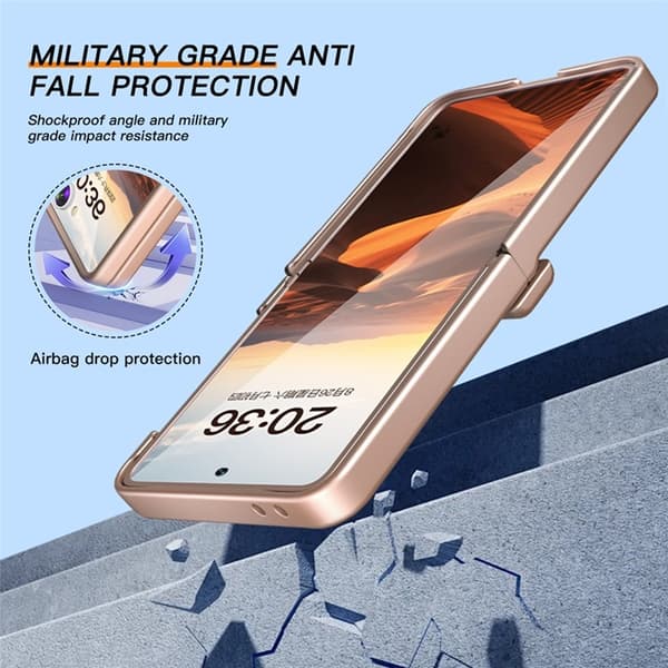 Mobilskal till Galaxy Z Flip7 Hinge Protection Kickstand - Roséguld Roséguld