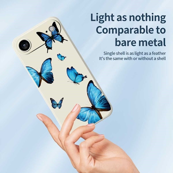Mobilskal till iPhone Air Blue Butterflies Pattern TPU - Grön Grön