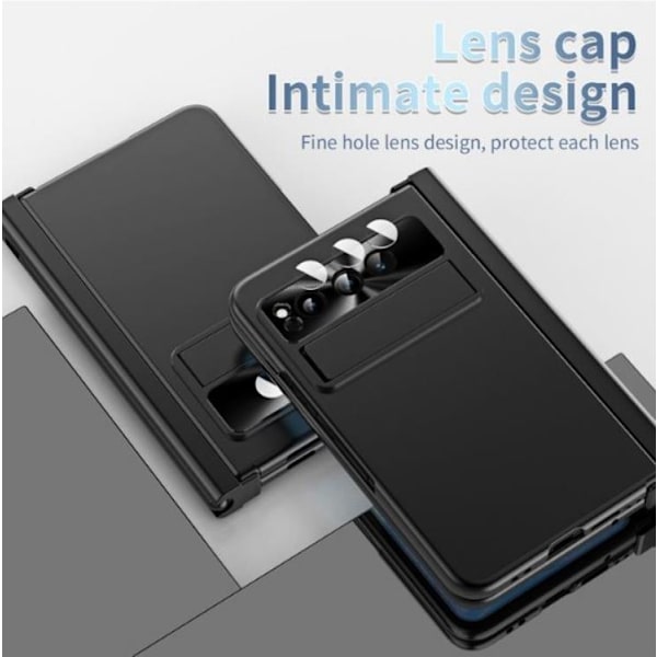 Mobilskal till Google Pixel Fold Electroplating Kickstand med Pennfack - Svart Svart