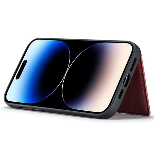 JEEHOOD Mobilskal till iPhone 14 Pro Max Retro Konstläder Röd