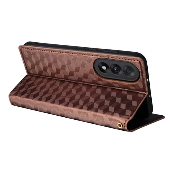 OnePlus Nord 5 Plånboksfodral Rhombus Imprint - Brun Brun