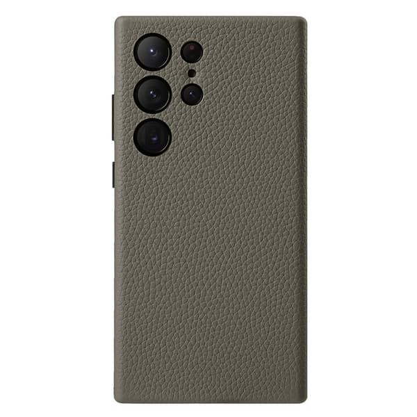 MELKCO Mobilskal till Samsung Galaxy S24 Ultra Äkta Läder + PC - Grå