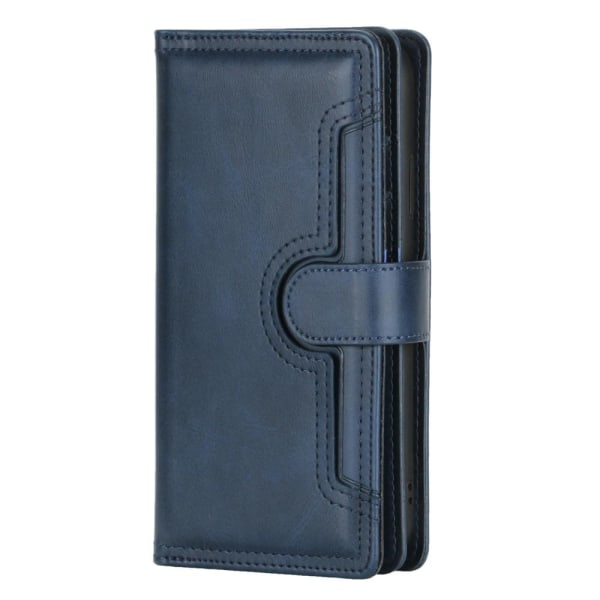 Aitoa nahkaa oleva lompakkokotelo iPhone 13 Pro useita korttipaikkoja - Bl Blue