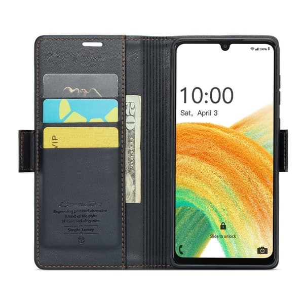CASEME Plånboksfodral Konstläder för Samsung Galaxy A33 5G - Svart