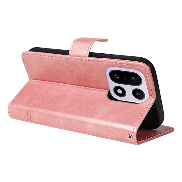 OnePlus 15 5G Plånboksfodral T-Shape Lines Konstläder Roséguld