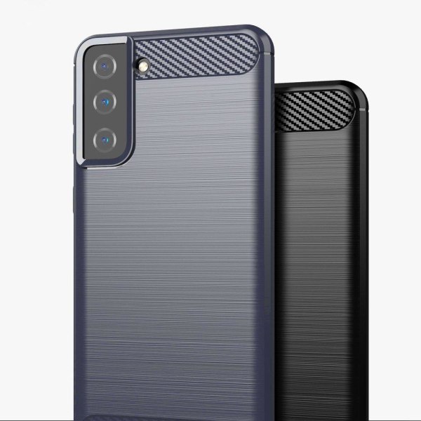 Carbon Flexible TPU cover til Samsung Galaxy S21 Plus 5G - Blå