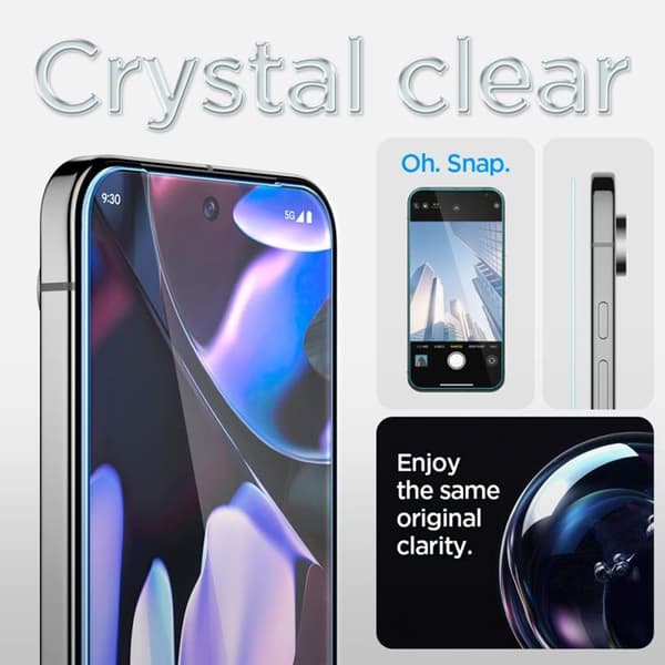 Spigen [2-Pack] Google Pixel 9/9 Pro Skärmskydd Härdat Glas EZ-FIT Transparent