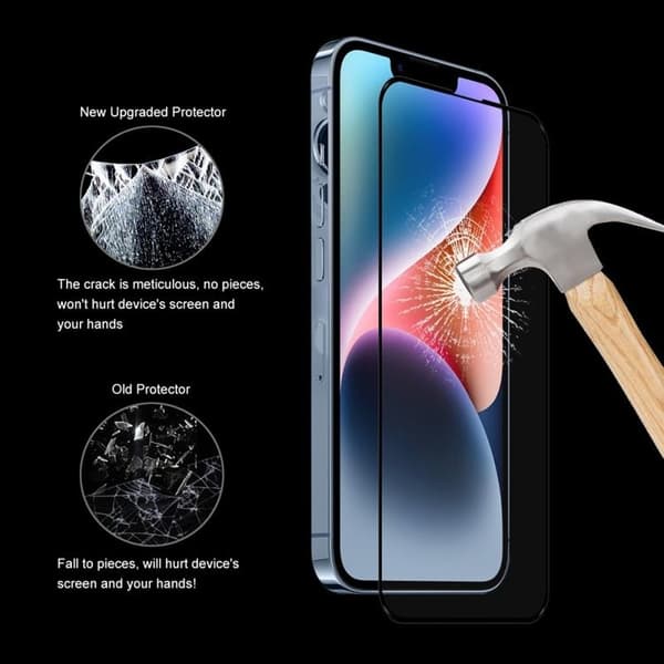 [1-PACK] iPhone 14 Plus Karkaistu lasi Näytönsuoja - Musta Black