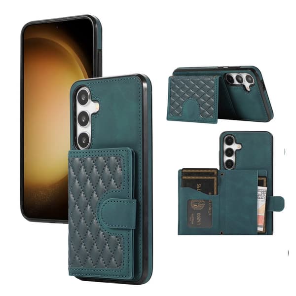 Mobilskal för Samsung Galaxy S26 Plus Kickstand TPU + PU - Grön