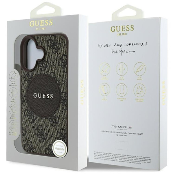 Guess Mobilskal till iPhone 16 MagSafe 4G Circle - Brun Brun