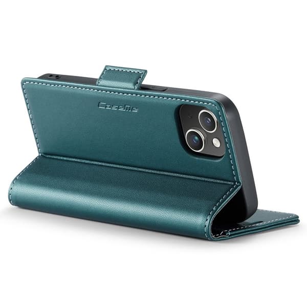 CASEME iPhone 15 Plus Plånboksfodral Konstläder RFID-Skydd Grön