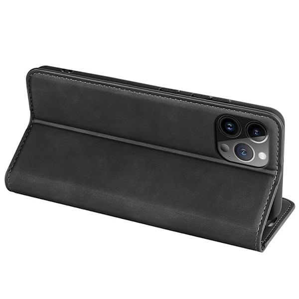 iPhone 15 Pro Max Plånboksfodral Flip PU-Läder - Svart Svart